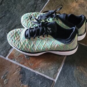 Athletic Propulsion Women's Tennis Shoes, Green Multu Colored Sneakers 9.5